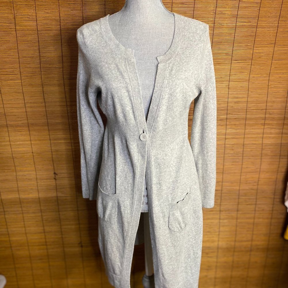 BCBGMaxAzria Super Soft Cotton Angora Cashmere Blend Long Cardigan Sweater Large